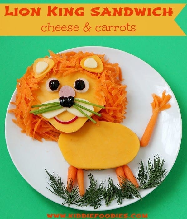 Lion King sandwich cheese and carrots